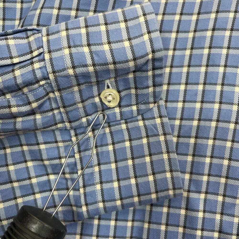 Ralph Lauren Shirt Mens XL Blue Plaid Button Up Blake Preppy VTG
